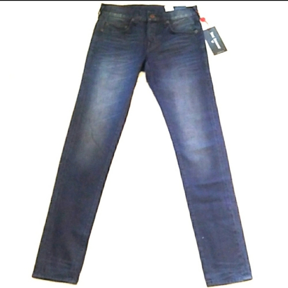 NWT True Religion Rocco Button Fly Relaxed Skinny